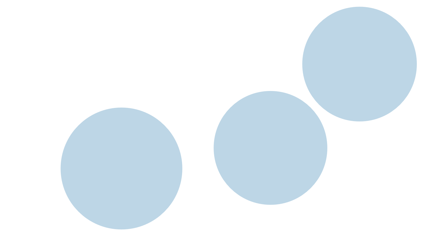 A group of four blue circles on top of each other.